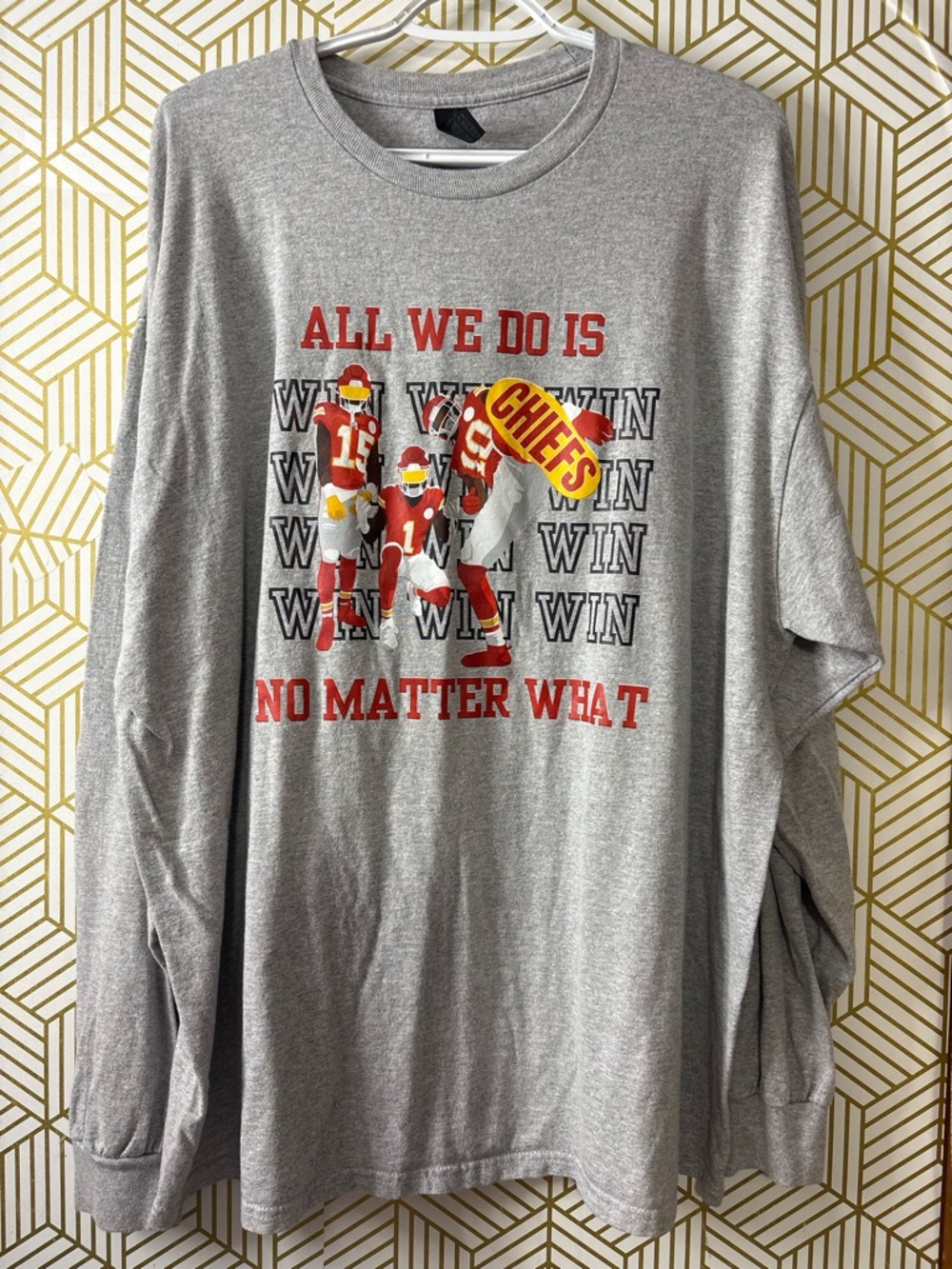 Kansas City Chiefs graphic gildan grey long sleeve 2XL